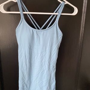 Light blue Lululemon tank top. Size 2 with a built in bra